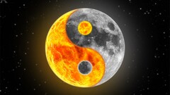 Yin and yang moon Stars ying yang sun digital art