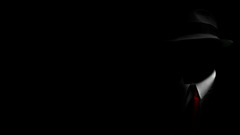 4chan Anonymous dark tie suits hat