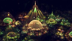abstract artwork fantasy art digital art bubbles lights colorful