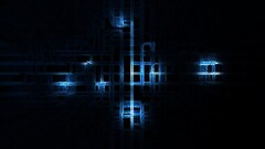 abstract blue lines digital art dark