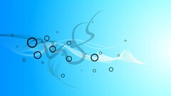 abstract blue shapes circle digital art cyan