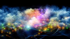 abstract colorful digital art shapes smoke