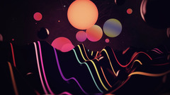 abstract colorful shapes digital art 3d glowing Sphere artwork