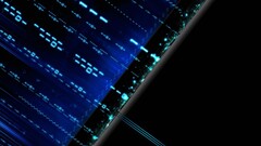 abstract digital art blue binary