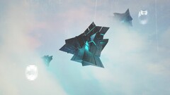 abstract digital art cyan