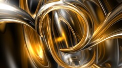 abstract digital art gold shapes