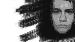 abstract digital art Men face monochrome artwork