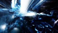 abstract digital art shapes blue render