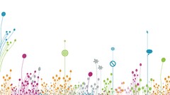 abstract Flowers artwork colorful white background Minimalism