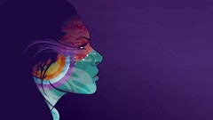 abstract jared nickerson Profile purple background face colorful