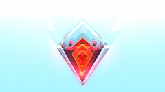 abstract justin maller Facets gradient digital art cyan red cgi