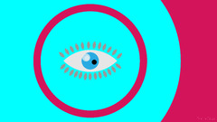 abstract Minimalism eyes cyan red