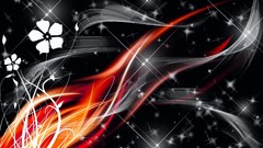 abstract red colorful gray fire sparkles digital art shapes