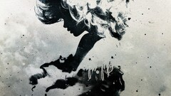 abstract silhouette Women paint splatter Alex Cherry artwork