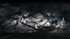 abstract skeleton Birds fantasy art surreal