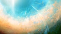 abstract sky Space digital art space art cyan