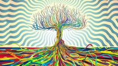 abstract Trees colorful wires Matei Apostolescu Plants surreal