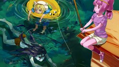 adventure time jake the dog finn the human Princess Bubblegum