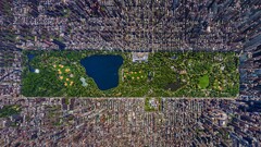 aerial view City cityscape new york city Central Park