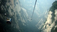 aerial view Mountains funicular