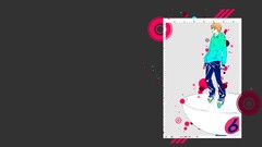 Air Gear Anime Mikura Kazuma cyan red gray background