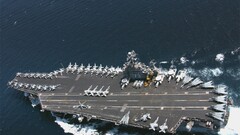 aircraft carrier warship military aerial view ship