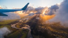 Aircraft sky aerial view