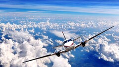 Aircraft vehicle clouds sky
