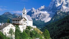 Alps Mountains nature landscape switzerland Church peak outdoors