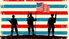 American Flag military soldier artwork