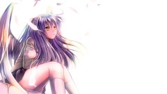 angel beats tachibana kanade Anime anime girls wings purple hair