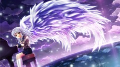 angel beats wings piano anime girls Anime