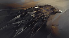 Animals Desktopography Birds raven text feathers