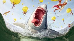 Animals soft shading shark humor artwork fish