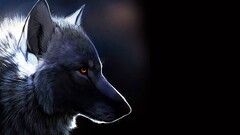 Animals wolf fantasy art glowing eyes artwork