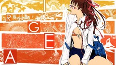 Anime anime girls Air Gear noyamano ringo cleavage glasses