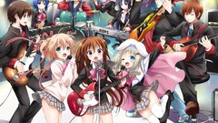 Anime anime girls guitar miniskirt Music musical instrument legs