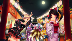 Anime anime girls kimono festivals touhou hakurei reimu chen