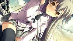 Anime anime girls Manga school uniform thigh highs