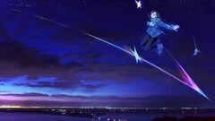 Anime anime girls night sky Violet