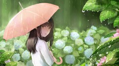 Anime anime girls original characters sankarea umbrella rain