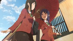 Anime anime girls original characters school uniform umbrella