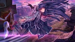 Anime anime girls Sajou Yukimi cats dark hair long hair dress