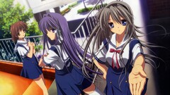 Anime anime girls school uniform fujibayashi kyou Clannad