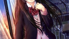 Anime anime girls schoolgirl school uniform original characters