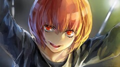 Anime anime girls short hair red eyes Aku no Hana