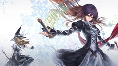 Anime anime girls Simple Background skirt long hair touhou