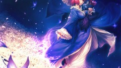 Anime anime girls touhou saigyouji yuyuko butterfly petals