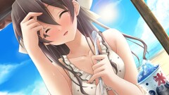 Anime anime girls tropical kiss closed eyes