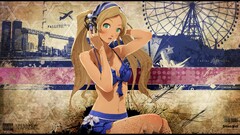 Anime anime girls twintails bikini original characters necklace